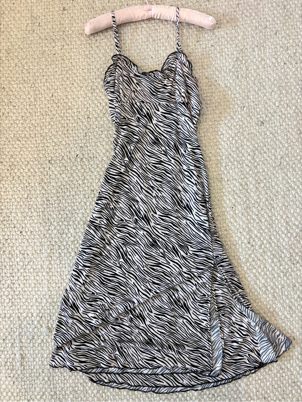 NWT 90s style Zebra Print Slip Dress Black & White